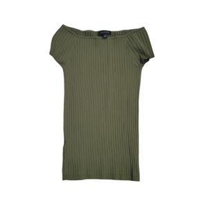 Ann Taylor Women's olive green stretchy cap sleeve top Size S office career